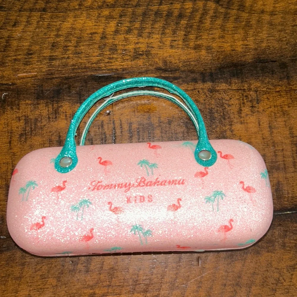 Tommy Bahama Kids Flamingo & Palm Tree Eyeglass/Sunglasses Case – Pink & Aqua